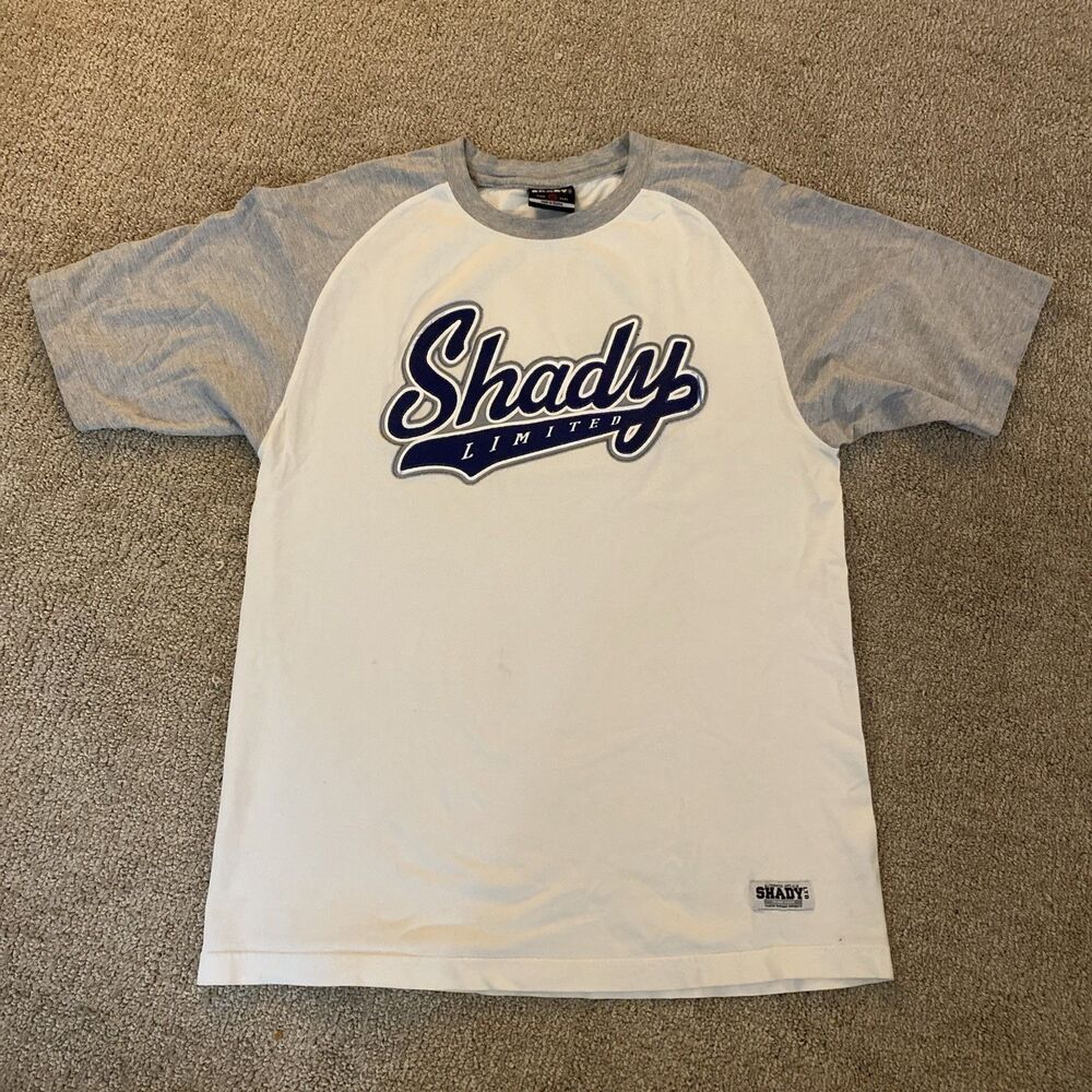 Vintage Shady Ltd Eminem Baseball Raglan Tee #8 Y2K Hip Hop Rap Medium Slim